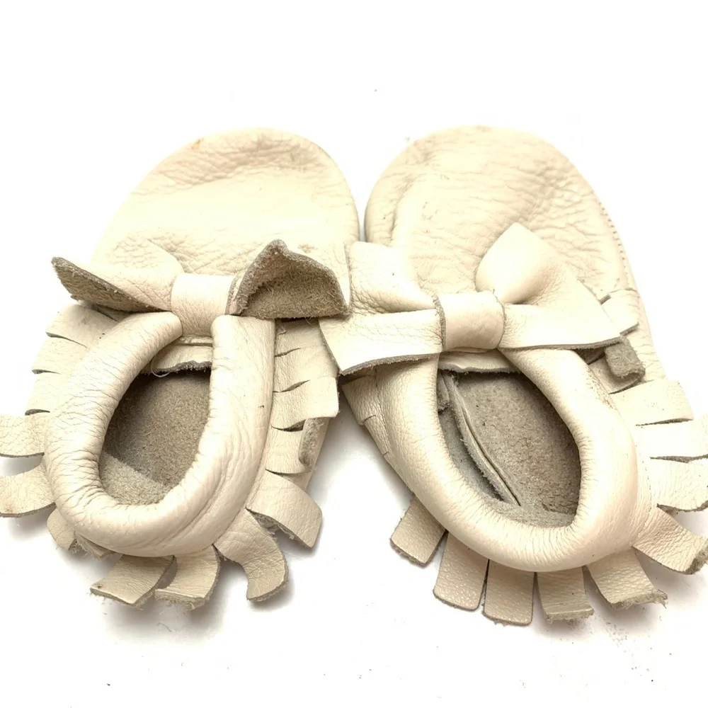 GENUINE LEATHER Soft Baby Moccasins Shoes Slippers